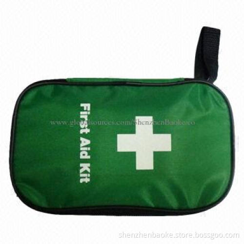 Large Emergency Basic First-aid Kit in Green Nylon Pouch for Individual